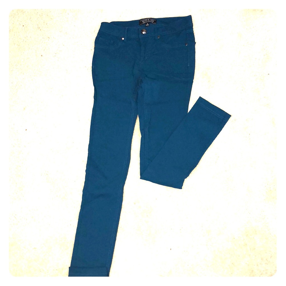dark teal jeggings